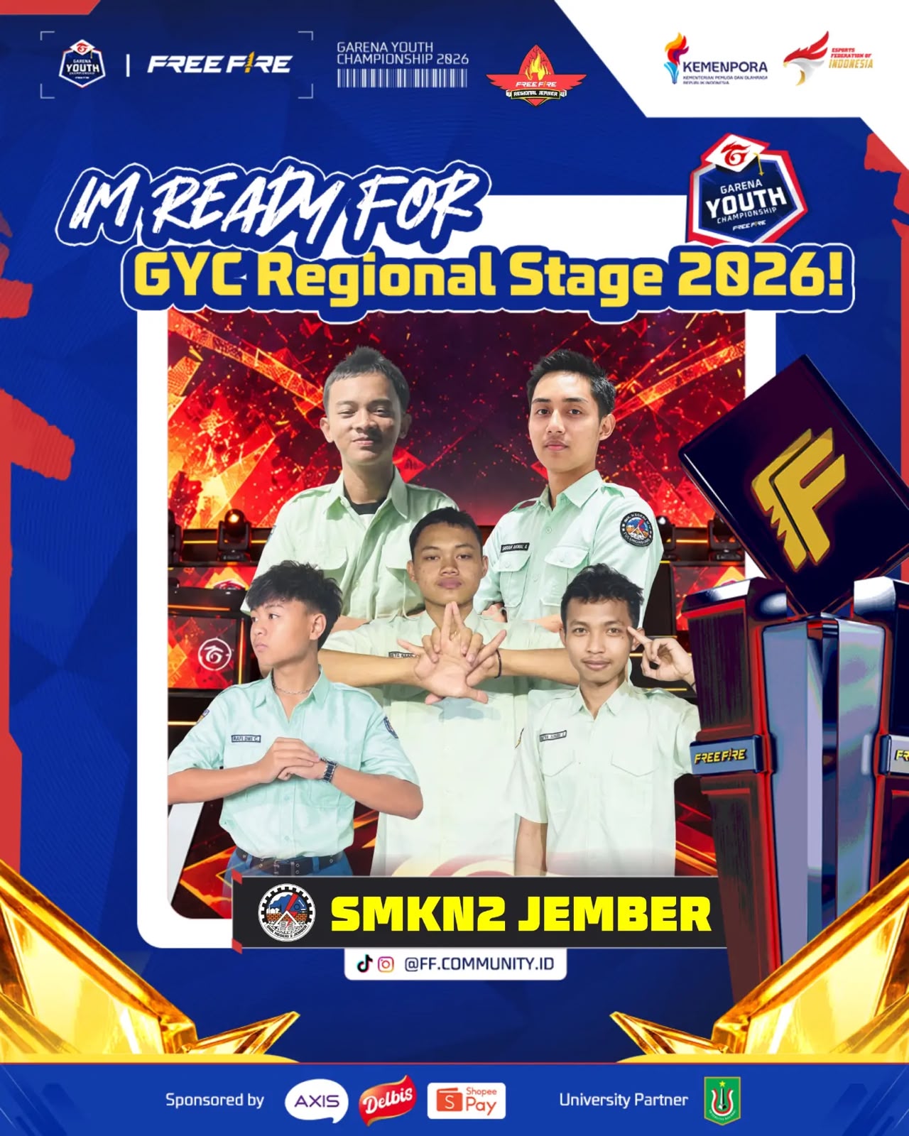 PRESTASI ESPORT PELAJAR JEMBER, SMKN 2 JEMBER RAIH JUARA DI AJANG GARENA YOUTH CHAMPIONSHIP 2026 REGIONAL STAGE JAWA TIMUR 1